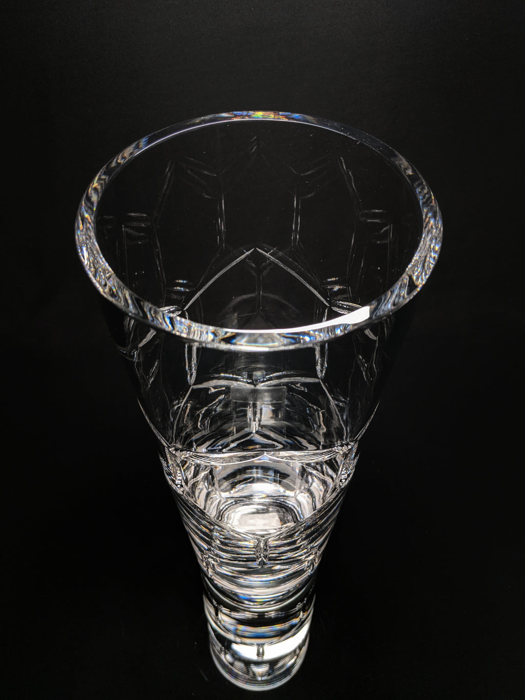 Christofle Madison Clear Crystal Tall Vase 16" H NIB