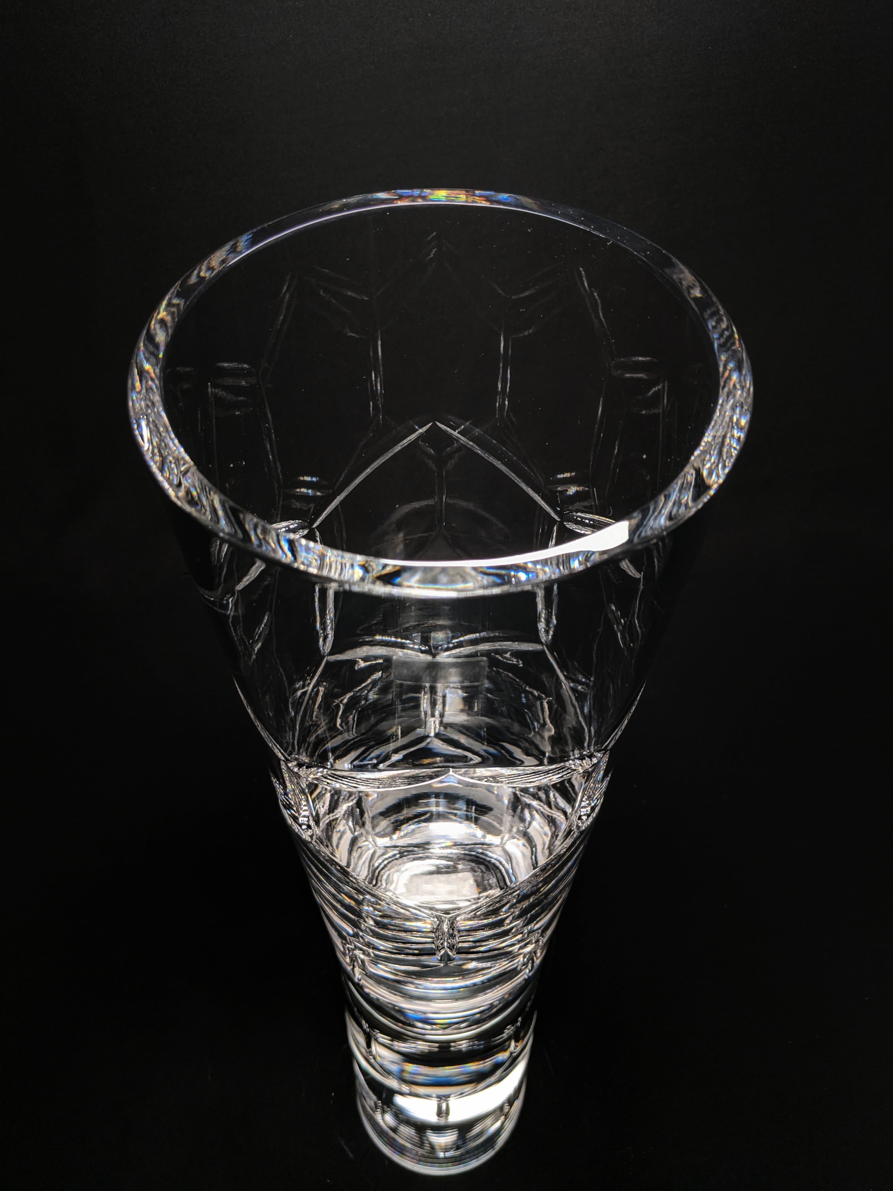 Christofle Madison Clear Crystal Tall Vase 16" H NIB