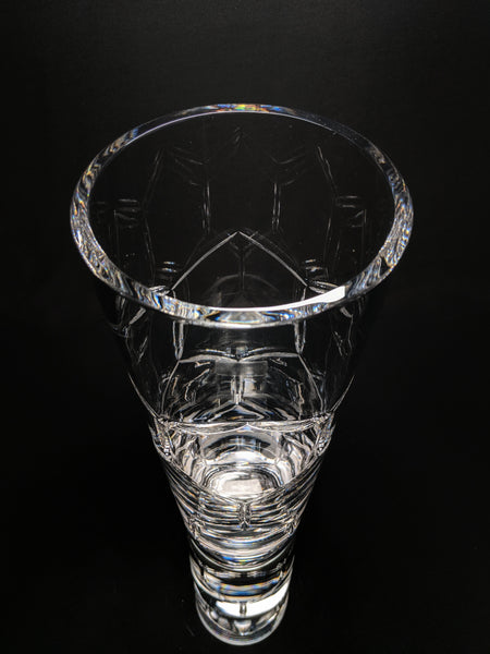 Christofle Madison Clear Crystal Tall Vase 16" H NIB
