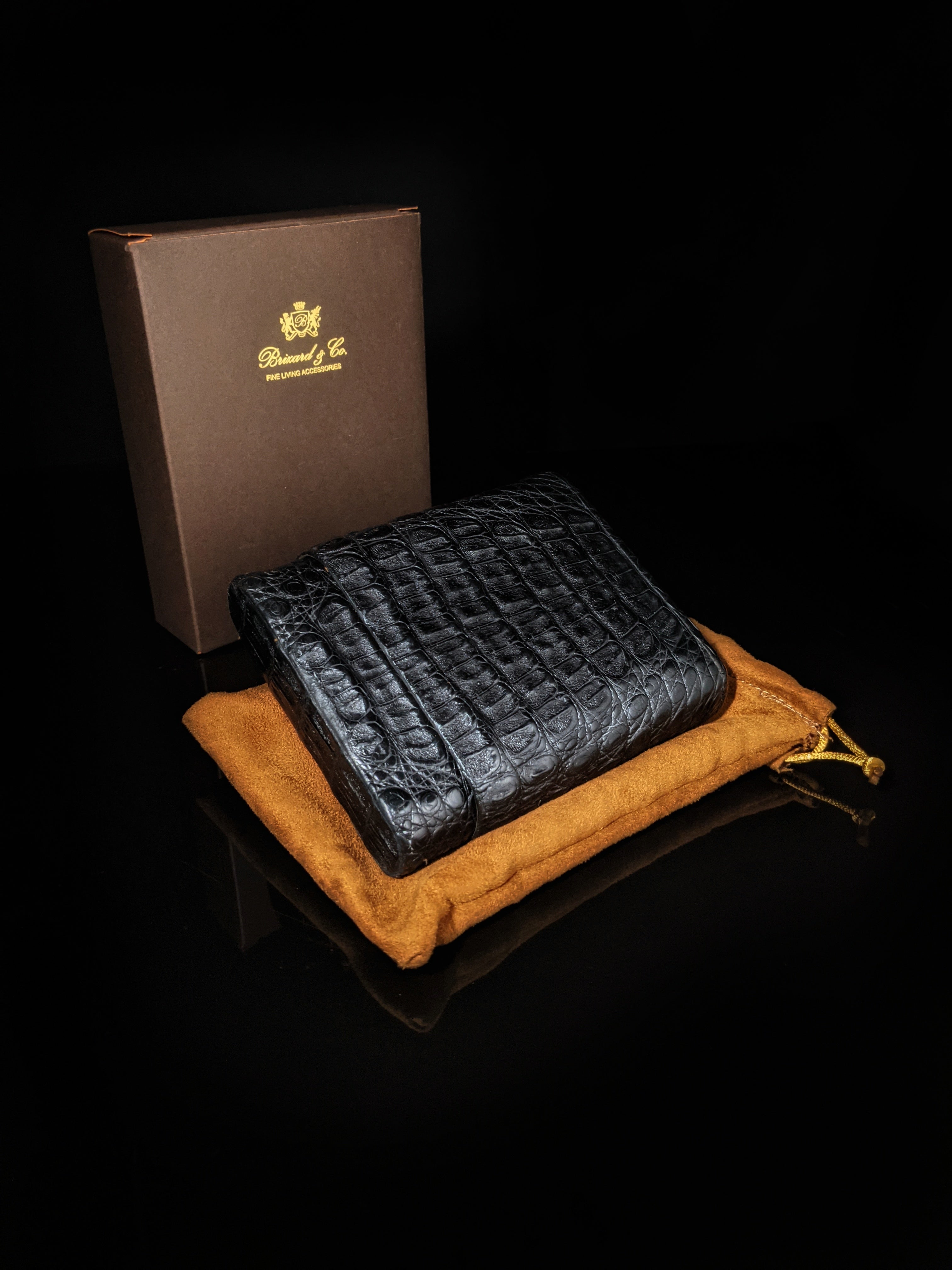 Brizard and Co Black Caiman Aligator Golfers Case