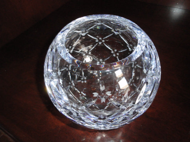 Faberge Pine Cone Crystal Rose Bowl in the original box