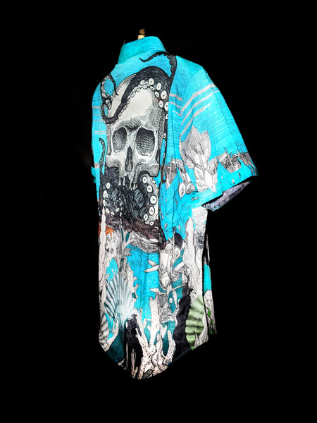 Robert Graham Sea Monster Short Sleeve Shirt Size Large