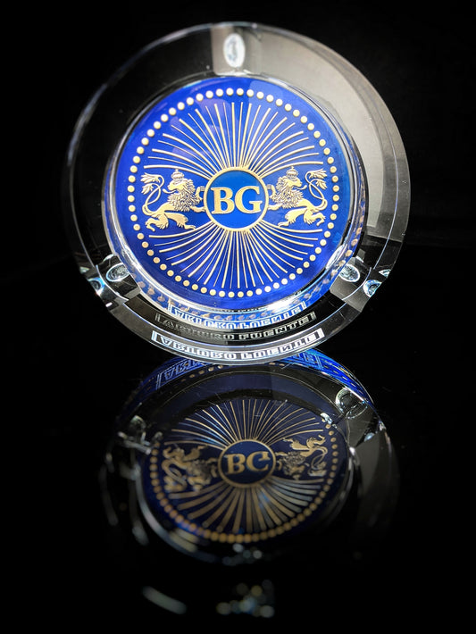 Arturo Fuente custom heavy clear glass ashtray. NIB 7 7/8" Diameter