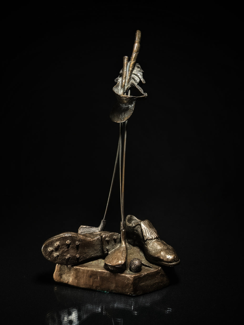 Mark Hopkins Golf Series "Clubs" Bronze Sculpture — Made in USA