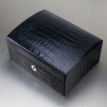 "La Casita de Puros" Humidor - Croco Pattern Black (12/20 Count)