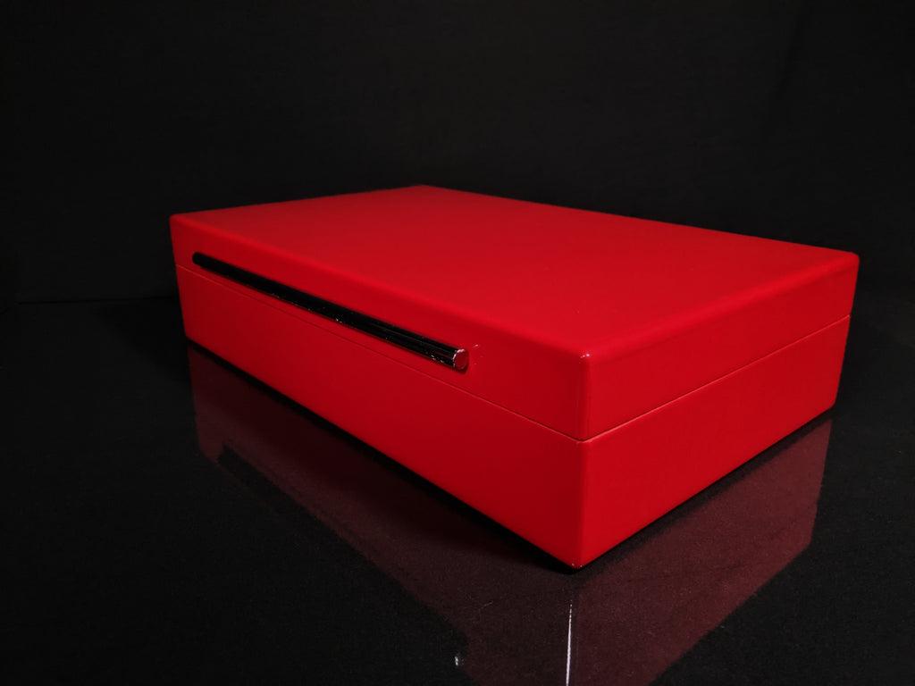 Red Lacquer Finish Wood Humidor Showroom Model