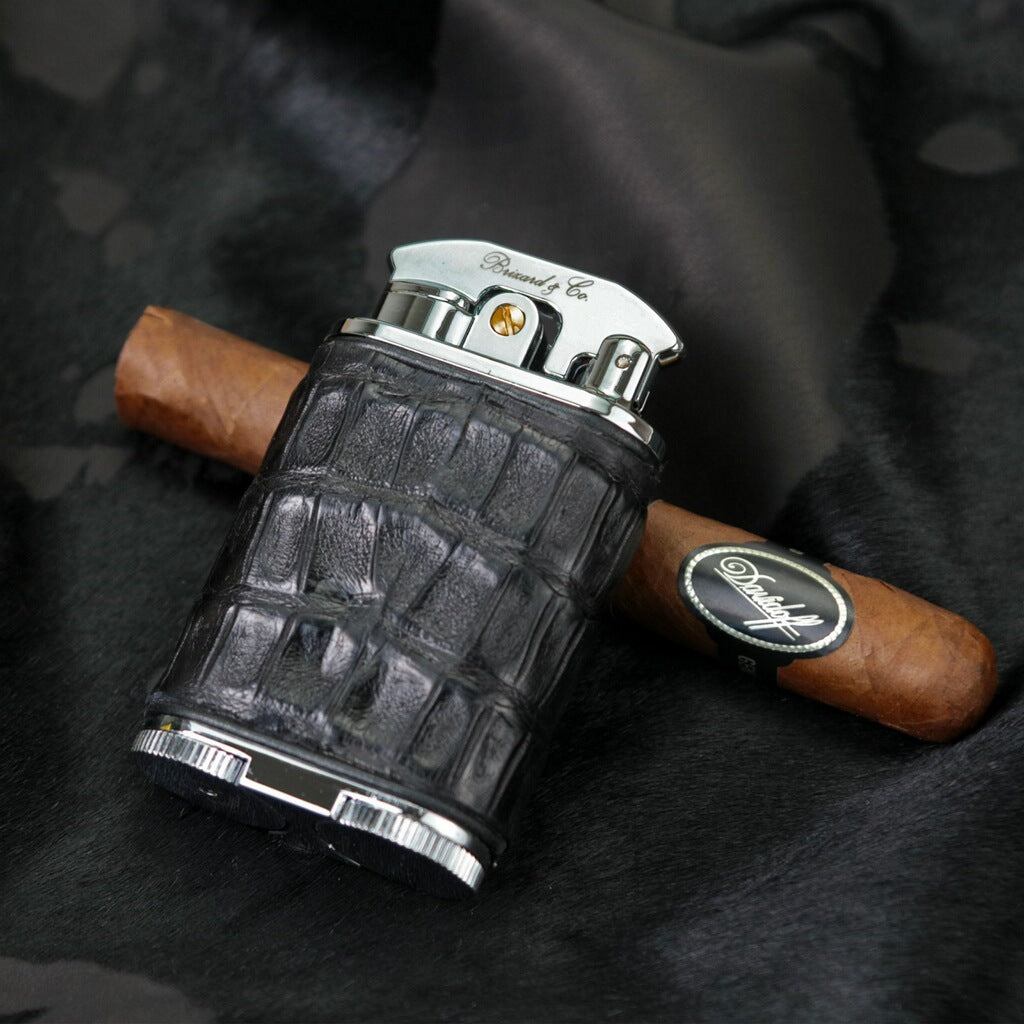 Brizard and Co. Gatsby Table Lighter — Black Caiman, New in Box