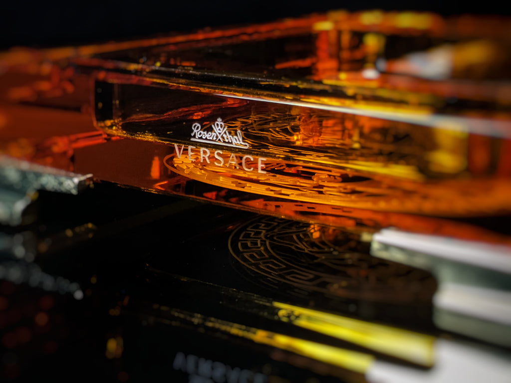 Versace Amber Crystal Ashtray NIB