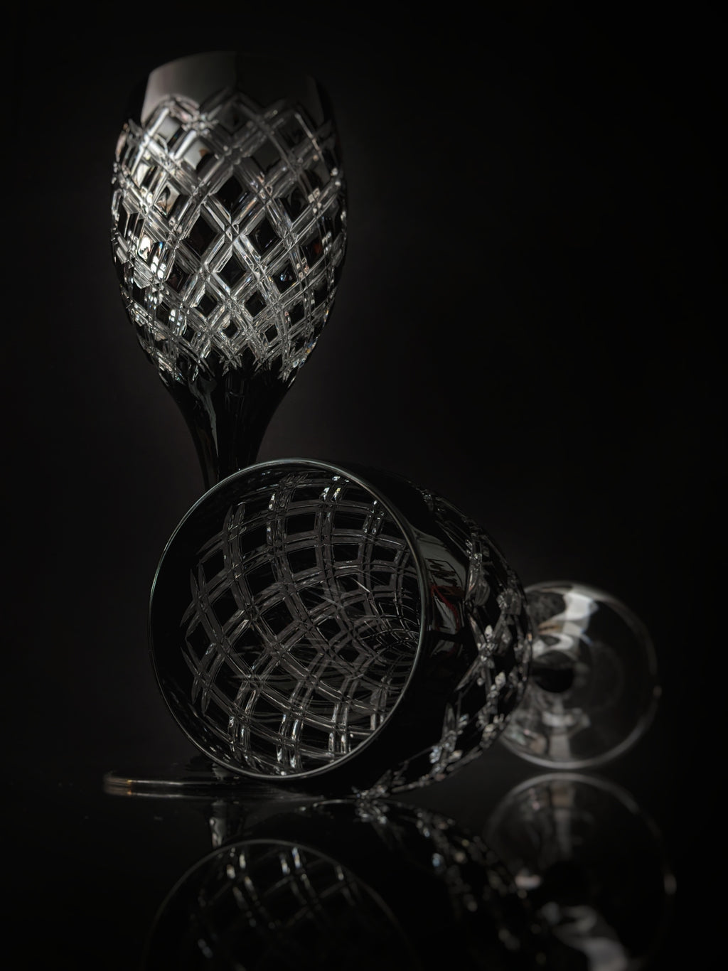 AJKA Athenee Black Onyx Crystal Goblets