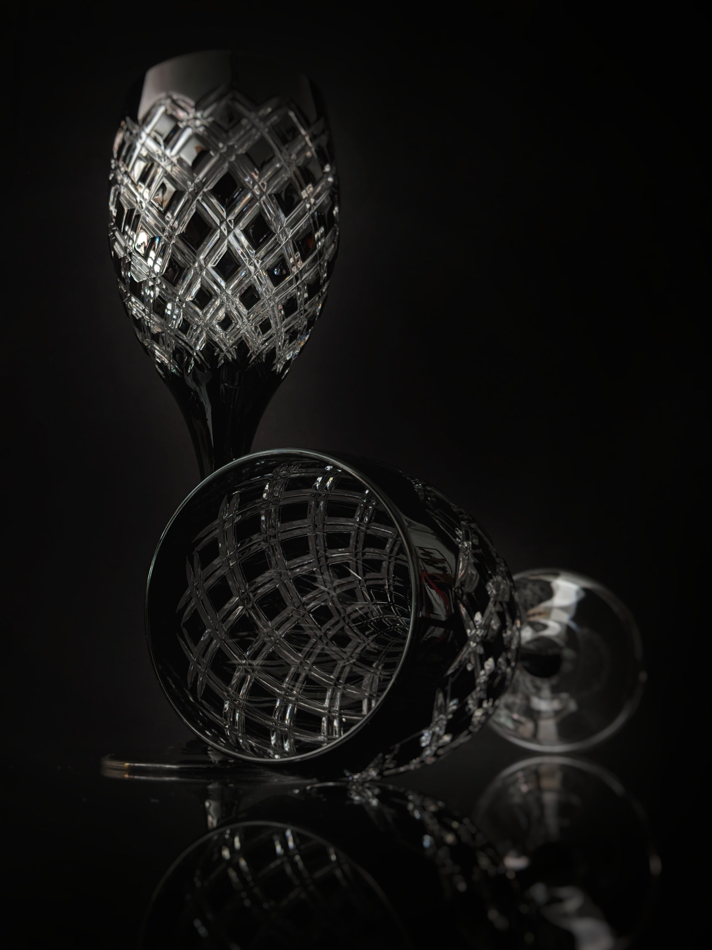 AJKA Athenee Black Onyx Crystal Goblets