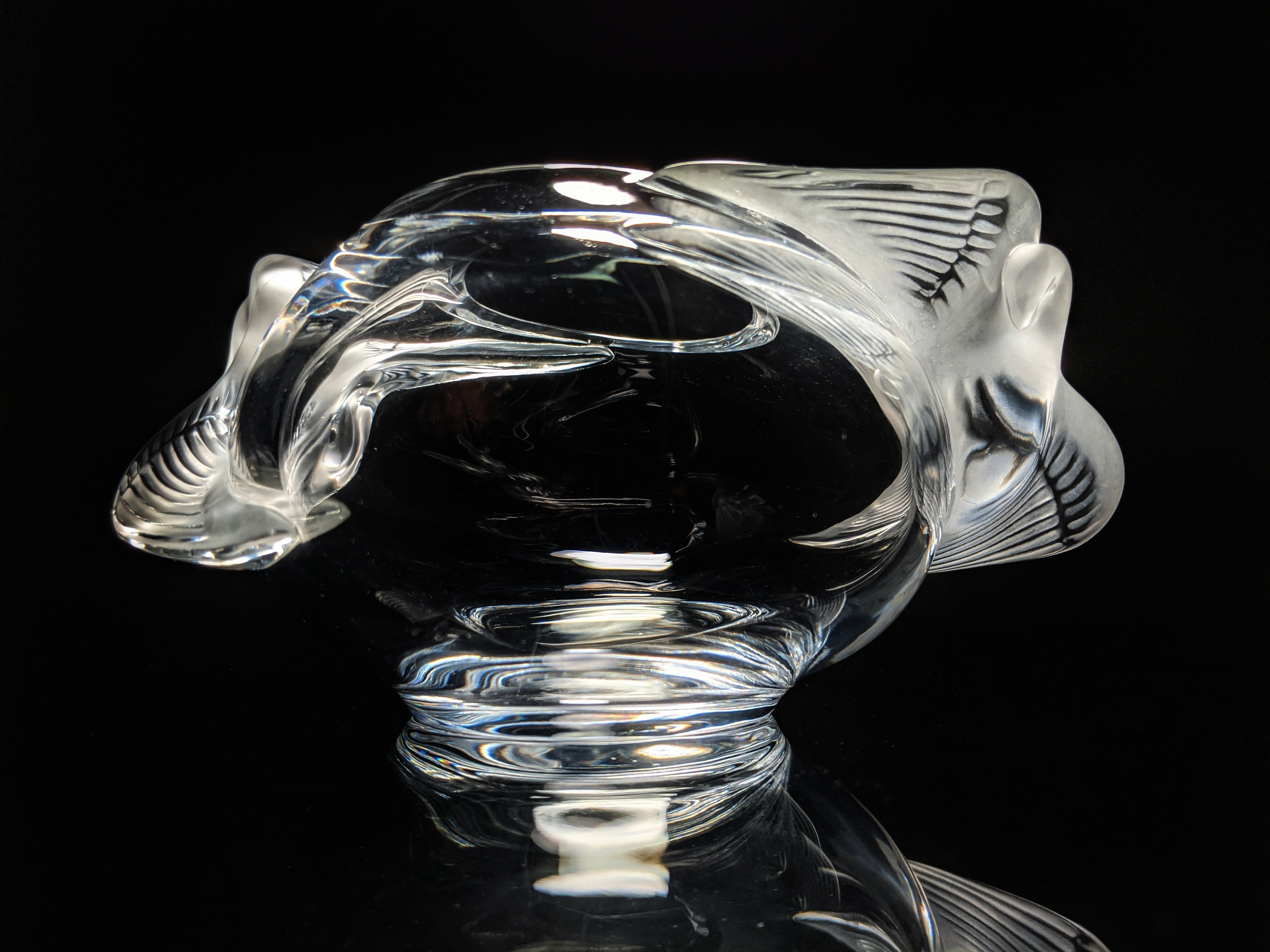 Lalique Crystal "Adelaide" Dove Bird Bowl