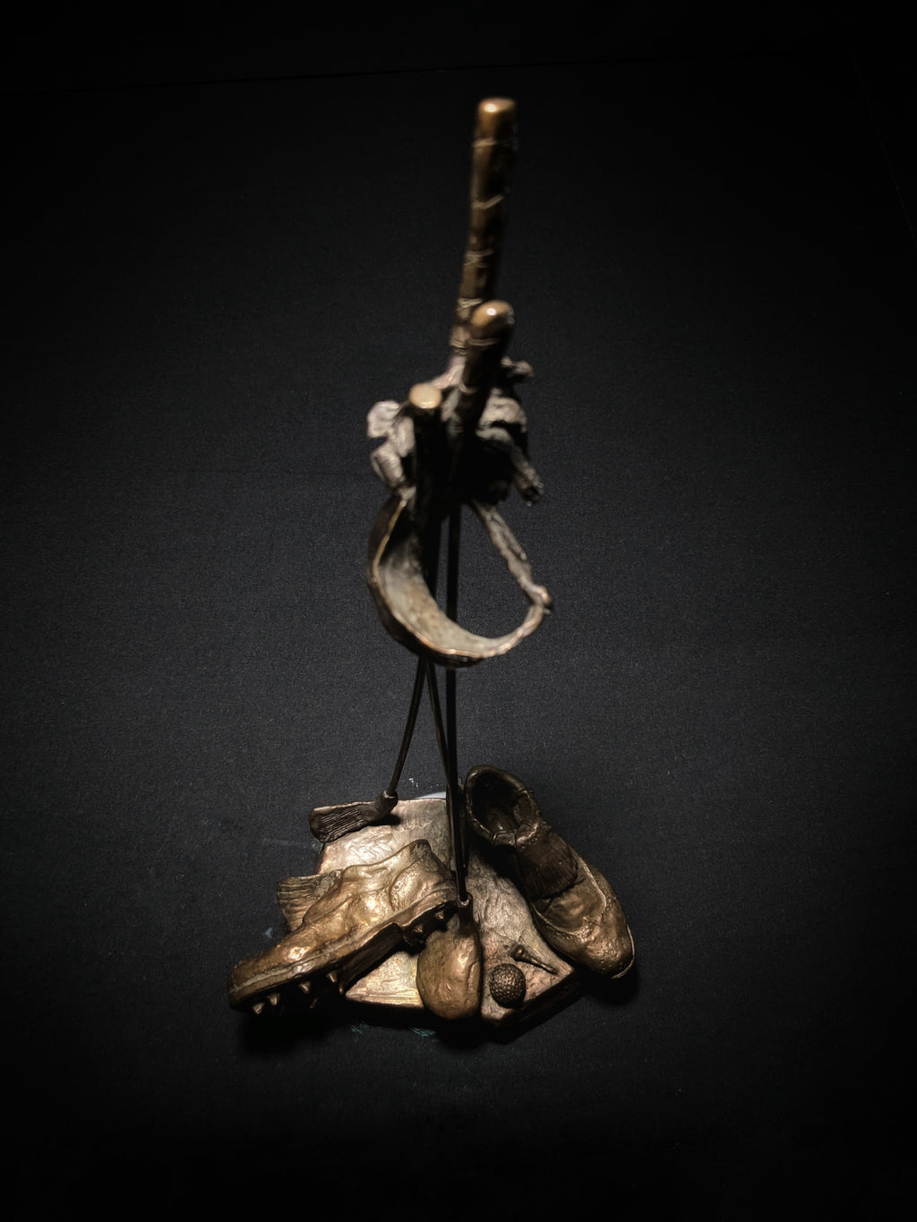 Mark Hopkins Golf Series "Clubs" Bronze Sculpture — Made in USA