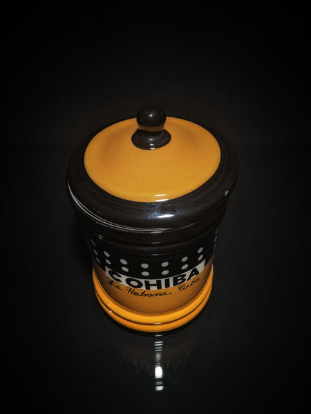 Large Ceramic Humidor Jar 13" H x 7.5" W.
