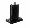 Brizard and Co. The 8 oz Flask - Croco Pattern Black