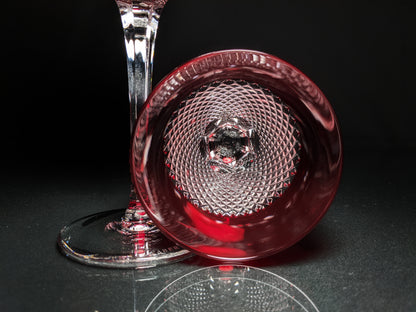 Faberge Crystal Red and Clear Goblets