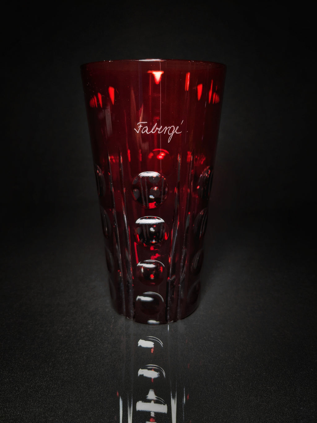 Faberge Crystal Colored Bubble Tall Glasses