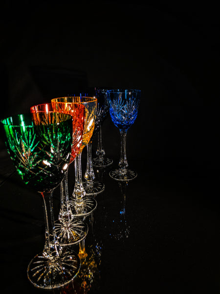 Faberge Odessa  Hock Crystal Goblets  set of 6