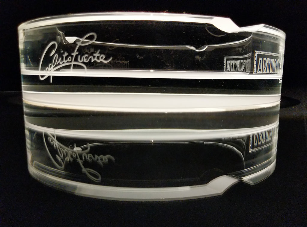 Arturo Fuente custom heavy clear glass ashtray. NIB 7 7/8" Diameter