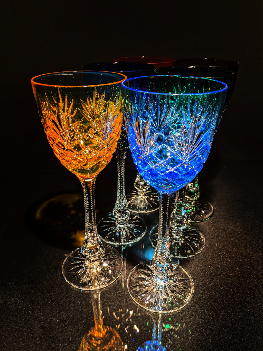 Faberge Odessa Colored Crystal Glasses