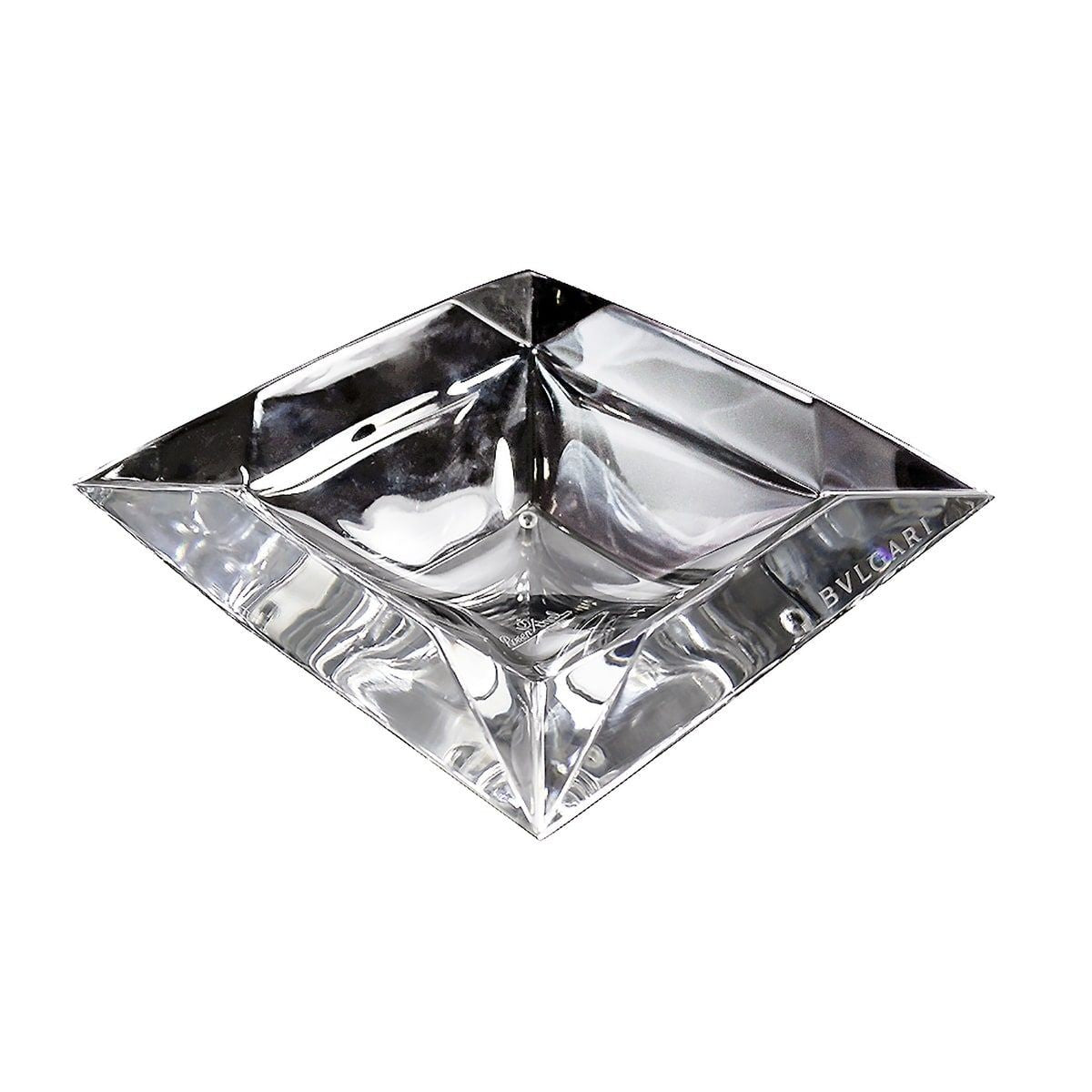 Bvlgari Crystal Ashtray by Rosenthal measures 7" x 7" square  NIB