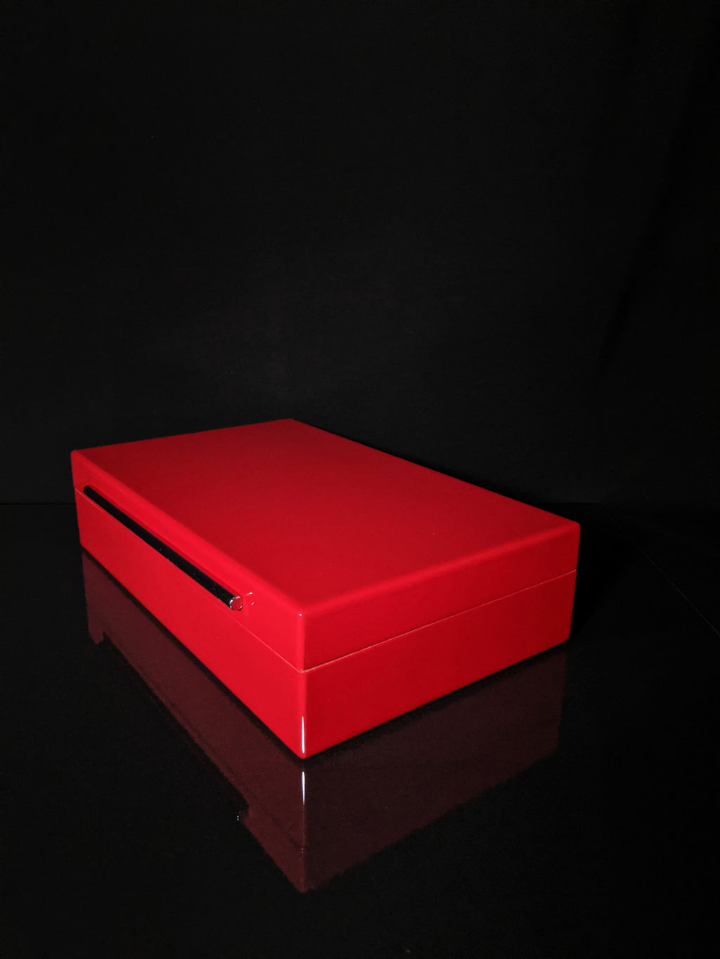 Red Lacquer Finish Wood Humidor Showroom Model
