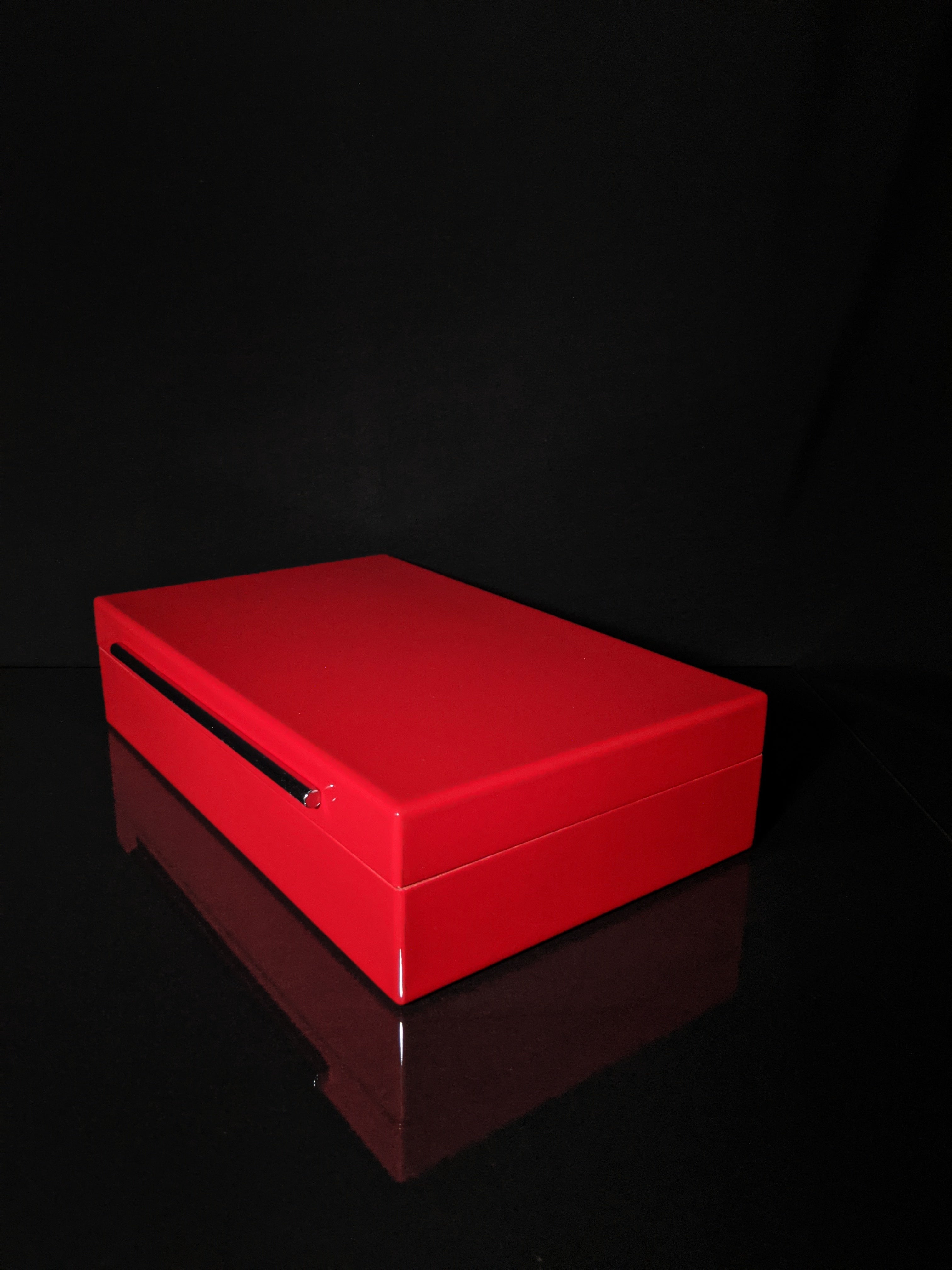 Red Lacquer Finish Wood Humidor Showroom Model