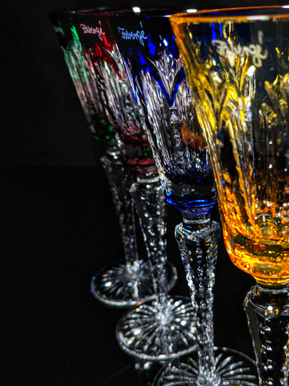 Faberge  Palais Royal  Crystal Colored Flutes signed by Tatiana Faberge NIB