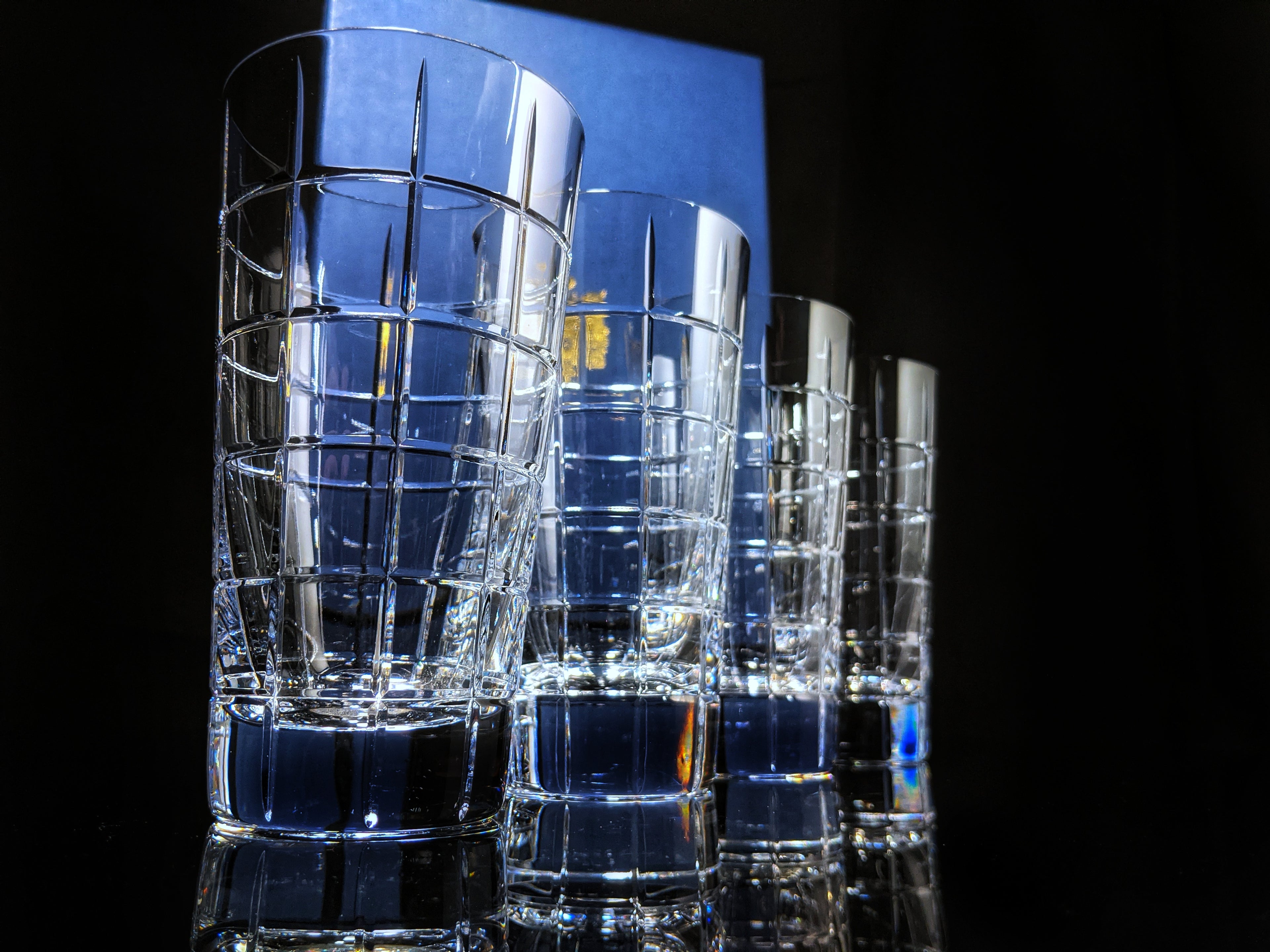 Faberge Metropolitan Double Old Fashion Clear Crystal Glasses set of 4