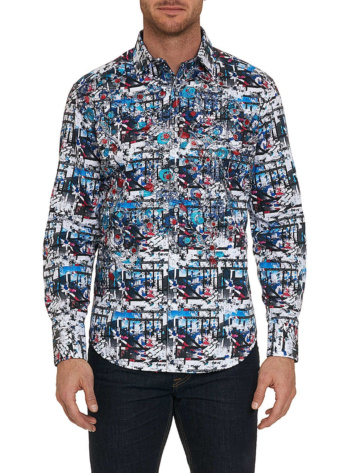 Robert Graham Larson Embroidered Medium-sized shirt