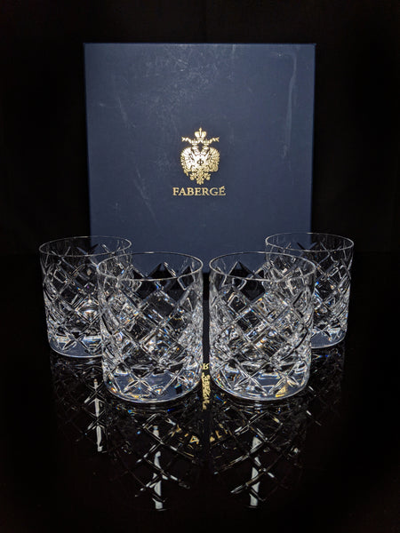 Faberge Oberon Crystal  Old Fashion Glasses