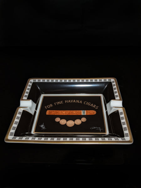 Elie Bleu Medal Black Cigar Ashtray