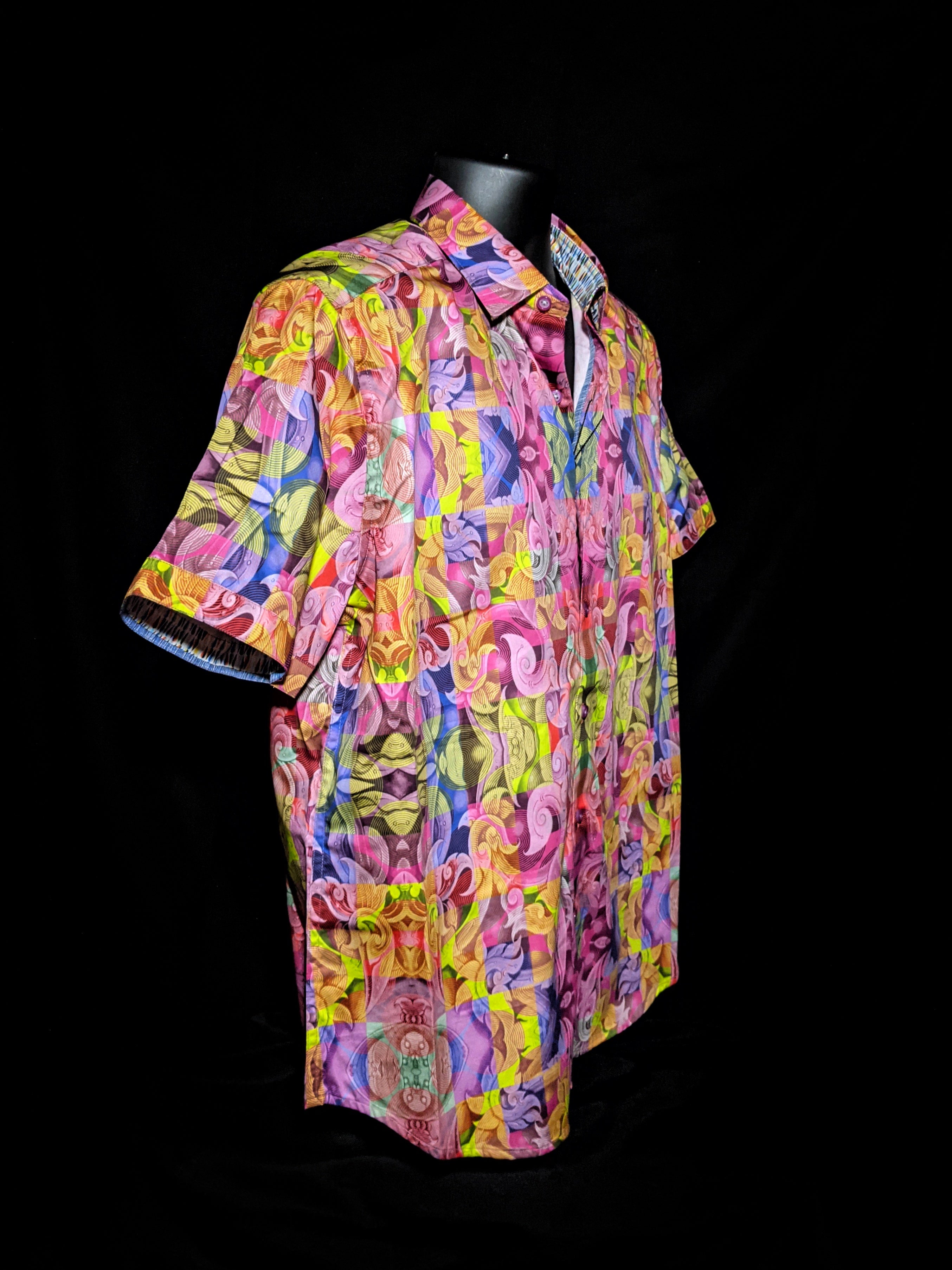 Robert Graham Riceboro Colorful Short Sleeve Shirt Size XL