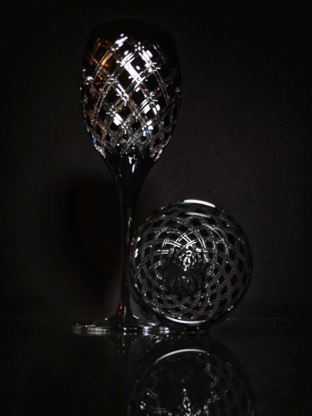 AJKA Athenee Black Onyx Crystal Goblets