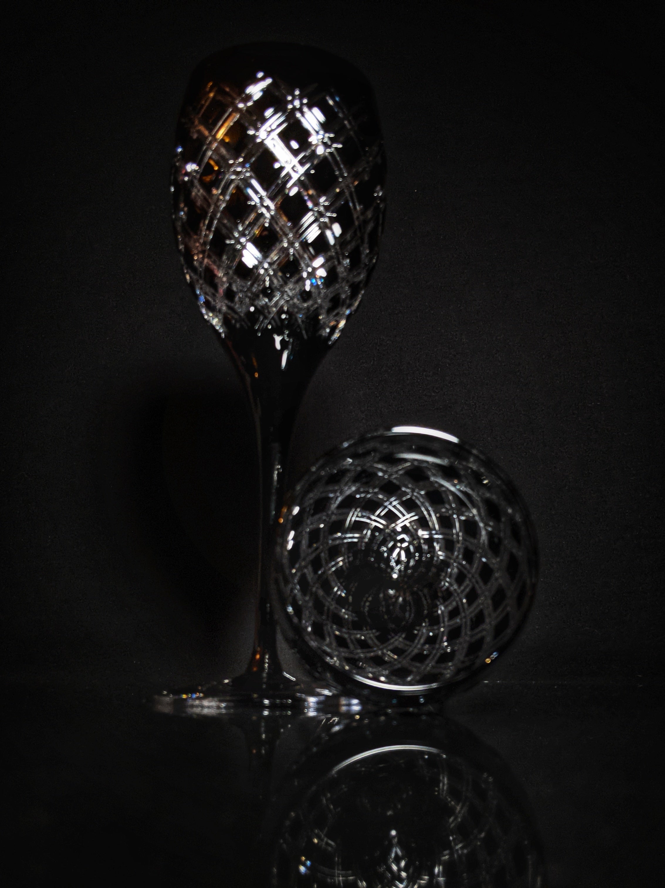 AJKA Athenee Black Onyx Crystal Goblets
