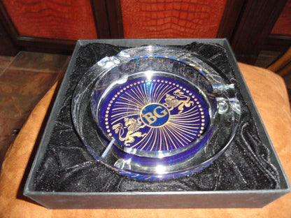 Arturo Fuente custom heavy clear glass ashtray. NIB 7 7/8" Diameter