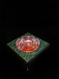 green burl wood ashtray new in the box