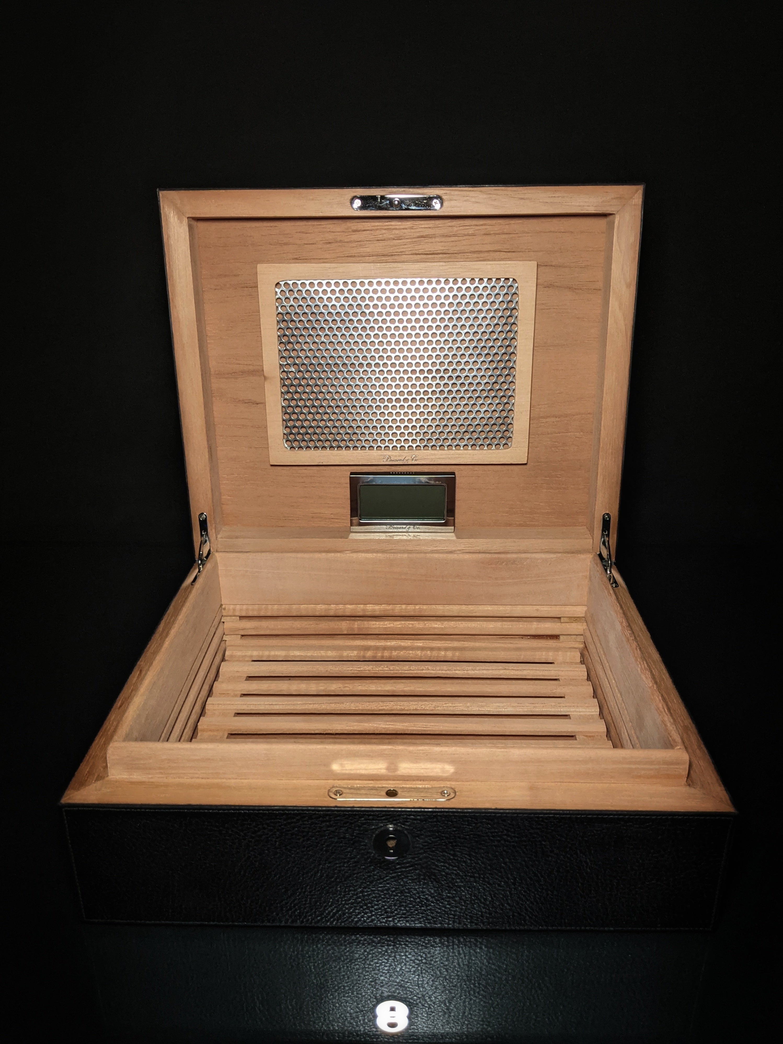 Brizard & Co - "Airflow" Cigar Humidor - Sunrise Black and Zebrawood 60 / 70 Count