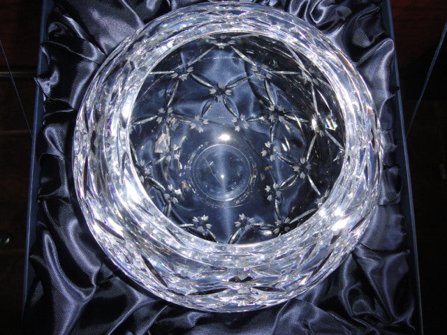 Faberge Pine Cone Crystal Rose Bowl in the original box