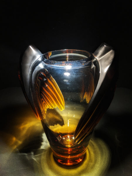 LALIQUE "Marrakech" Vintage Sculptural Artglass Vase