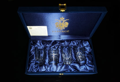 Faberge Clear Crystal Shot Glasses Set of 4