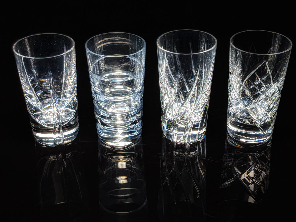 Faberge Clear Crystal Shot Glasses  Set of 4 NIB