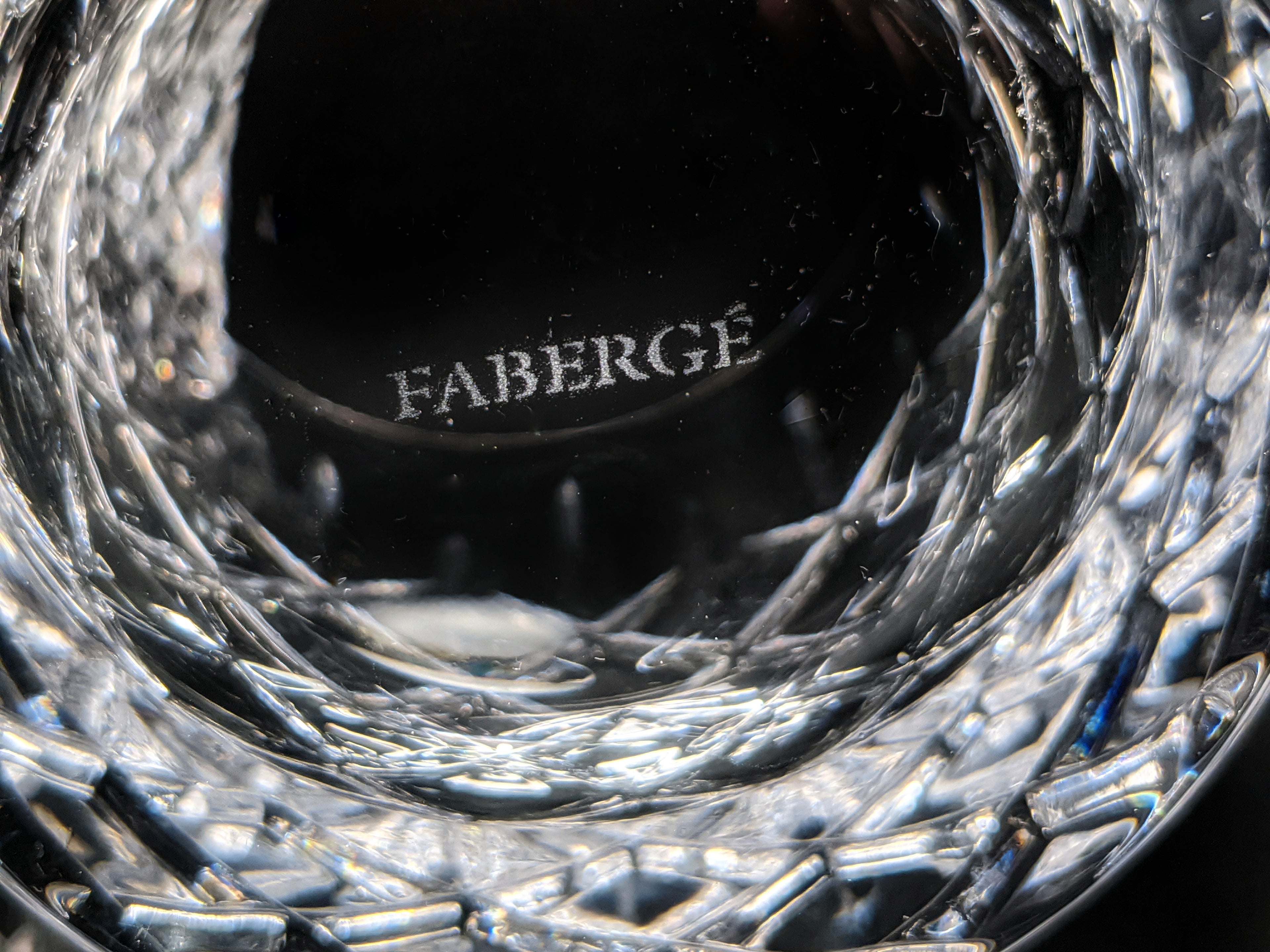 Faberge Crystal Old Fashion Glasses