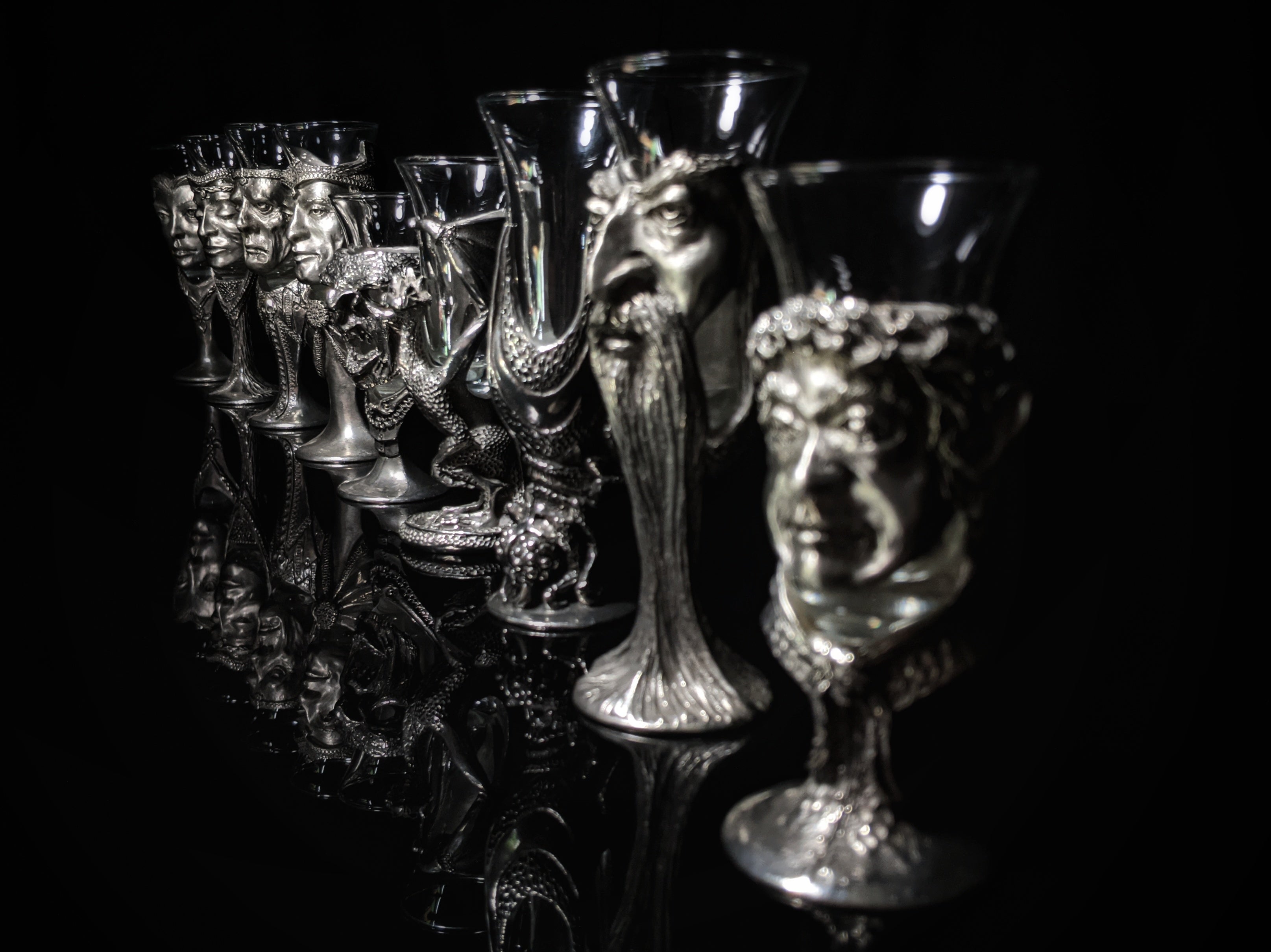 Royal Selangor Lord of Rings  Pewter  Shot Glasses   Set of 9