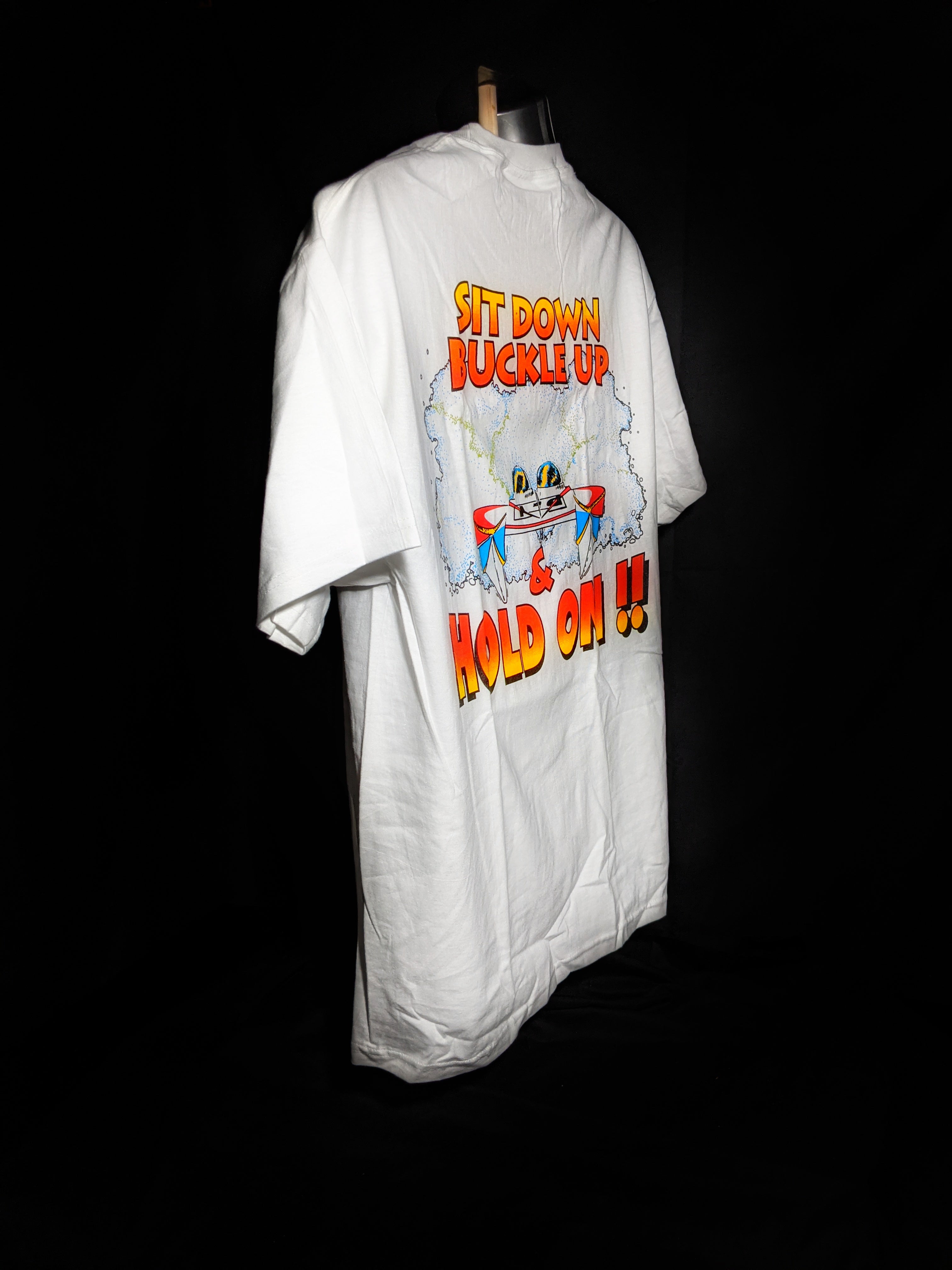 " Sit Down Buckle Up & Hold On !! "  Beefy-T  Powerboat  T-Shirt with pocket