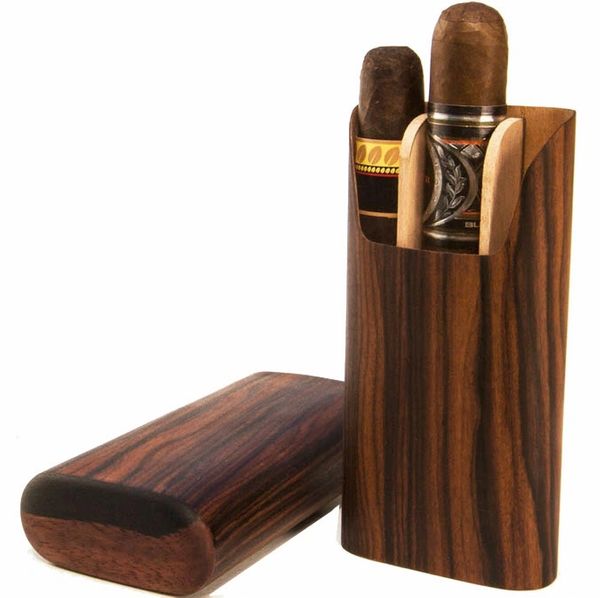 Brizard and Co. The "Show Band" 3 Cigar Case - Macassar Ebony