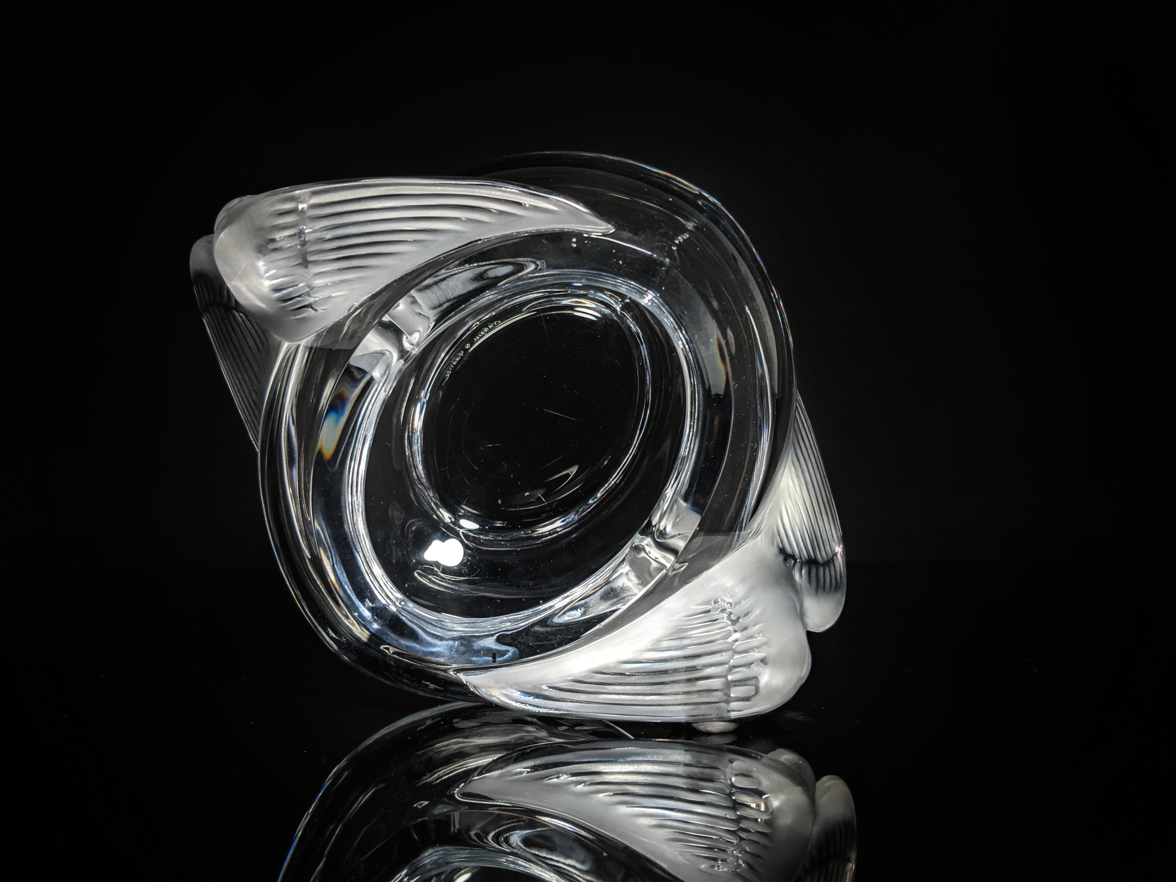 Lalique Crystal "Adelaide" Dove Bird Bowl
