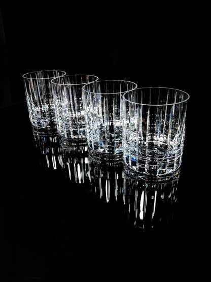 Faberge Atelier Crystal Collection  Highball Glasses set of 4 NIB  5 1/4" H x 2 7/8" W