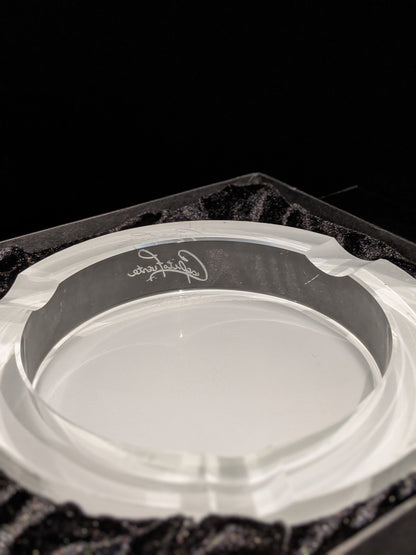 Arturo Fuente custom heavy clear glass ashtray. NIB 7 7/8" Diameter