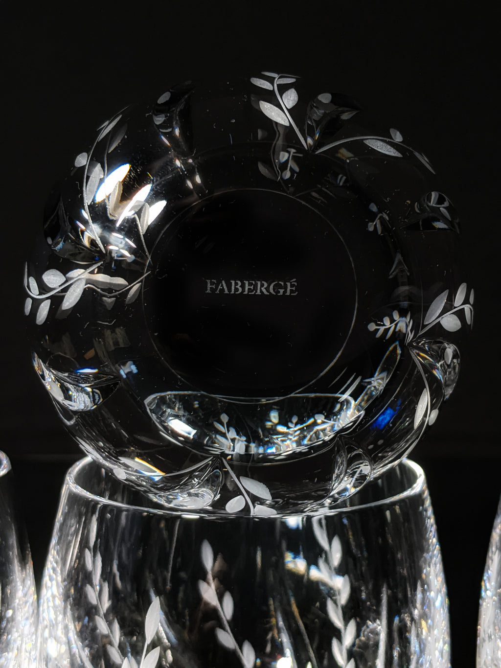 Faberge Clear Crystal Old Fashioned Glasses