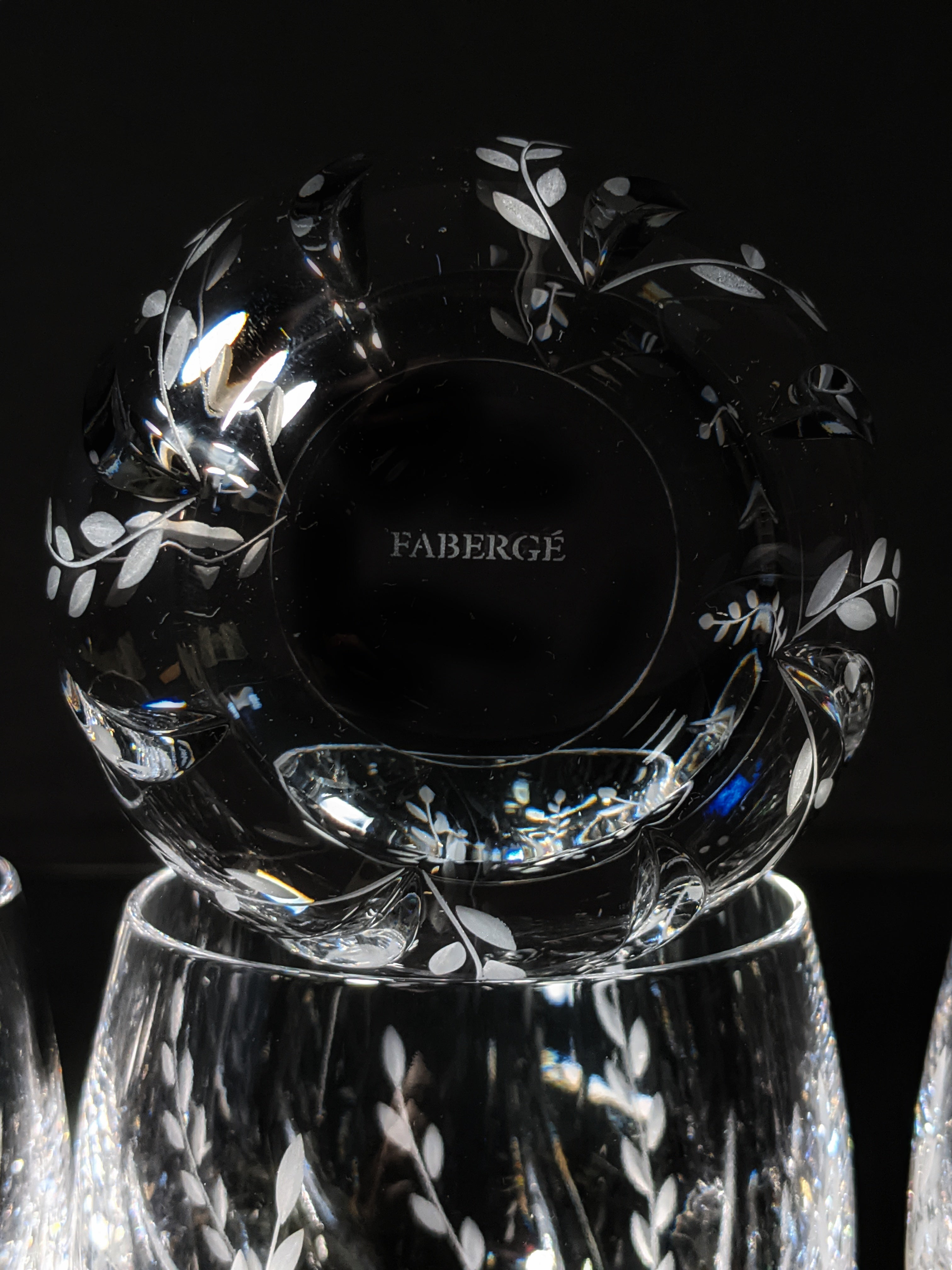 Faberge Clear Crystal Old Fashioned Glasses